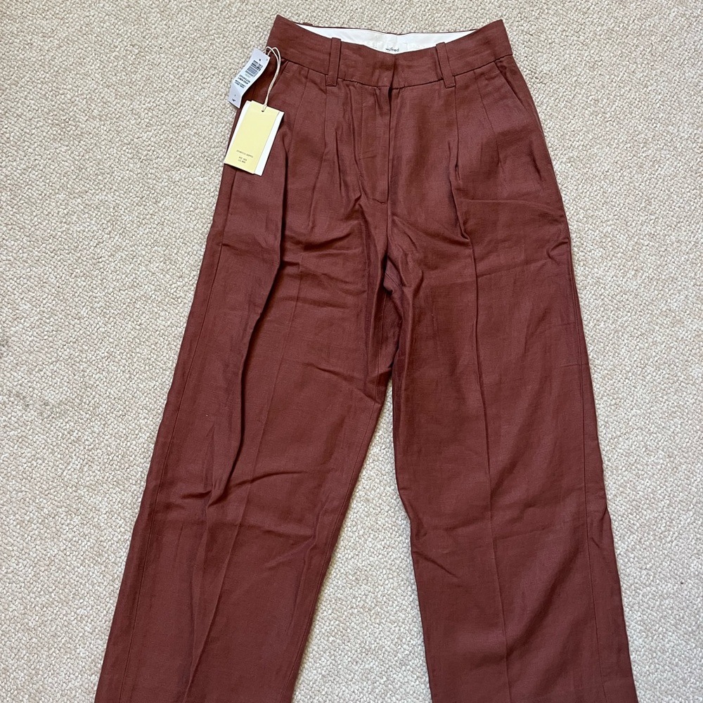 Aritzia effortless linen crop pants